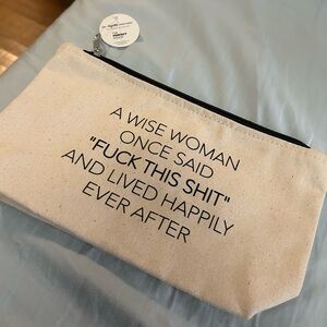 Canvas Pouch with Quote - Cream
